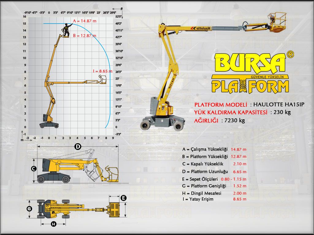 AKÜLÜ  EKLEMLİ PLATFORMLAR - 15 Metre Akülü Eklemli Platform